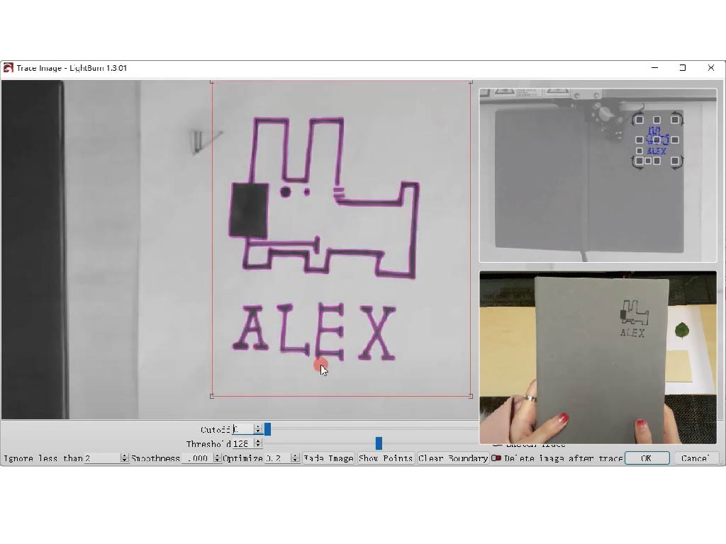 - Easily position your artwork on the workpiece.